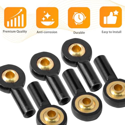 10PCS M2 Tie Rod End Ball Joint Aluminum Ball Head Holder 2mm Steering Linkage Head Joint 15mm Upgrade Parts Compatible with HSP Tamiya Mini 4WD RC Car Truck Crawler/Boat/Airplane Models - color: Black
