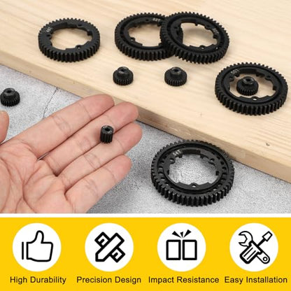 MECCANIXITY 48P Hardened Steel Pinion Gear, 14T 3.175mm Shaft Metal Motor Gear with Hex Key for RC Brushless Brush Motor Model Car Replace(Black) - size: 14T