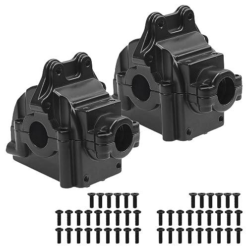 ShareGoo Metal Gearbox Housing Differential Cover & Differential Gear Set & Central Drive Shaft Compatible with WLtoys 144010 144001 144002 1/14 RC Car Upgrade Part (Black) - color: Black