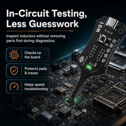 Inductance Tester,Motherboard Coil Tester for Quick Fault Detection,in-Circuit Electronic Circuit Board Inductor Detector for PC,Phone Repair