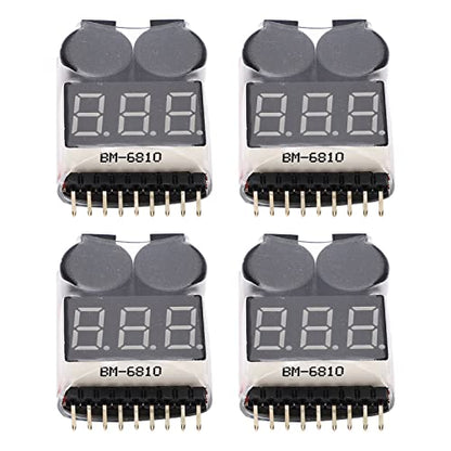 Alomejor Low Voltage Buzzer Alarm Battery Voltage Checker Real Time Viewing for RC Battery Maintenance