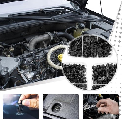 802Pcs Car Trim Clips Kit w/ 2 Tools for GM Ford Toyota Honda Benz | Ergonomic pliers & nylon clips – lightweight, effort-saving for door panels, bumpers, grilles, splash shields - size: Car Clips 802PCS-Blue