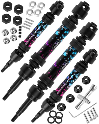 RC Upgrades Part for Stampede Slash Rustler JatO 4X4 VXL/BL-2s,RC #45 Steel CVD Drive Shafts,Harden Front Rear Driveshaft Axles Hops up(4PCS),Replace #9051#9052 Colour - color: Colour(4pcs)