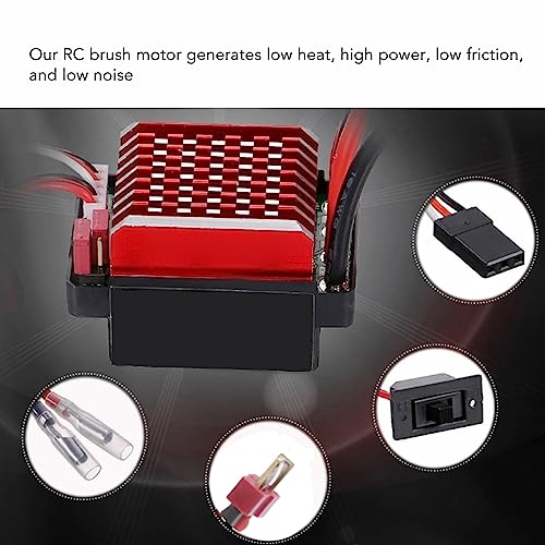 550 55T Brushed Motor, High Power 55T Brushed Motor 60A ESC Set Controller Combo for 1/10 RC Truck Car Axial HSP HPI Etc
