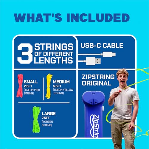 ZipString Original Rope Launcher Toy, Bold Blue | As Seen on Shark Tank, For Kids & Adults, Fly String Loop in Air, Endless Tricks & Fun - color: Bold Blue