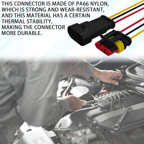 3 Pin 18 AWG Waterproof Electrical Wire Connector Kit, Push-in Quick Wire Connector with Male/Female Plugs & 10cm Pigtails, 1.5mm Series Terminal Plug for Car, Truck, Boat (5 Pack) - size: 3 Pin-5pack