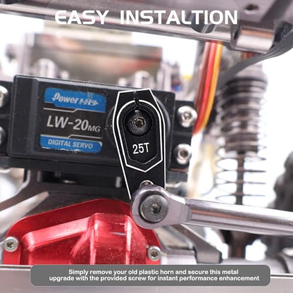 Aluminum 25T Servo Horn for 1/8 1/10 RC Off Road Crawler Drift (Silver) | Servo Arm Compatible with Futaba Savox Power HD HSP Servos Motor,CNC Machined,High Strength,Precision Fit - color: 3 Black Silver Packs