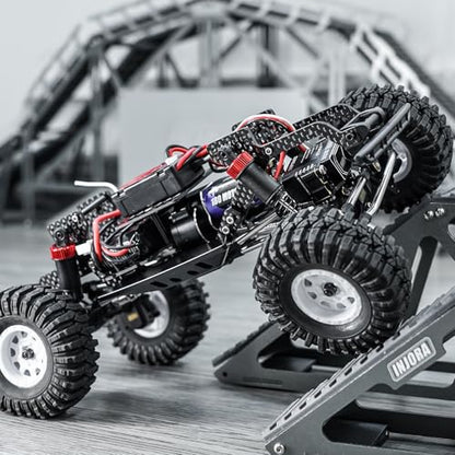 INJORA LCG Carbon Fiber Chassis Kit with Rock Sliders Side Pedal for 1/18 RC Crawler Redcat Ascent-18 Upgrade