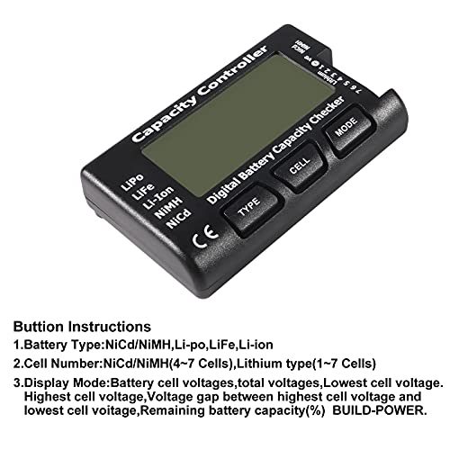 RC Cellmeter 7 Digital Battery Capacity Checker Controller Tester Voltage Tester for LiPo Life Li-ion NiMH Nicd Cell Meter 2PCS