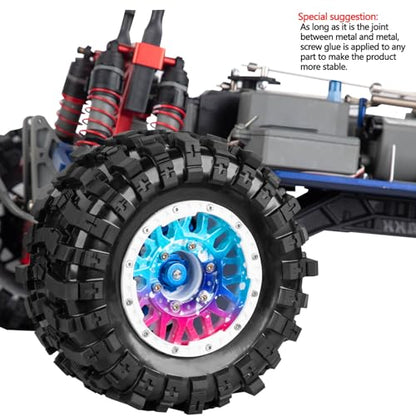 12mm/14mm/17mm RC Truck Wheel Tires for 1/10 Rustler Stampede Hoss,Granite Vorteks Big Rock,Axial Losi Redcat Rc4wd,Hard Plastic RC Truck Tires,RC Monster Truck Car Wheels,4PCS Colour - color: White&color