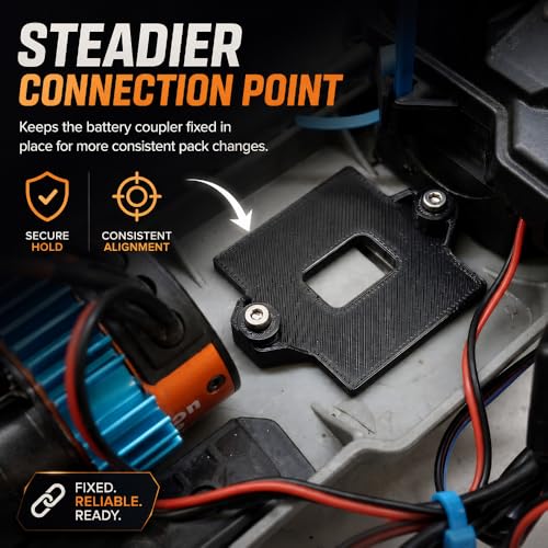 SplashNColor XT60 Battery Connector Mount Compatible with RC Vehicle – Secure Chassis Power Plug Bracket | Stable Battery Lead Holder for Cleaner Wiring Setup