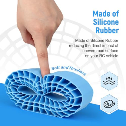 Soft 2.2" Silicone Tire Inserts, 4‑Pack, Fits 132–134mm (5.25" OD) Crawler Tires, Waterproof Foam Replacement for 1/10 RC Crawlers, 125×45mm, Enhanced Traction & Sidewall Support (Blue) - color: Blue