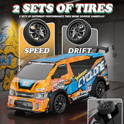 RC Drift Car 1:24 Scale Remote Control Vehicle 25KM/H(Peak) 4WD with Drift, JDM Drift rc Car with LED Lights USB Rechargeable Battery, rc Cars Toys Suitable for Birthday Children's Day - color: Rc Drift Car-org