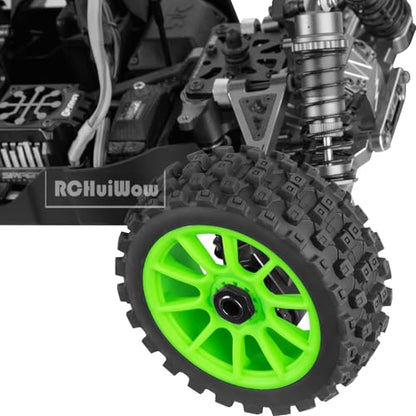 RC Buggy Tires 17mm Hex Wheels and Tires for 1/8 Scale Car Typhon 3S 6S,HSP Off-Road,Kyosho MP10,1/8 Scale RC Buggy Wheels & Rubber Tires,Green - color: Green(4pcs)