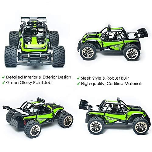 Haktoys Remote Control Truck RC Desert Buggy Car with Rechargeable Battery for Boys Kids and Adults