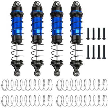 LSG 4Pcs Aluminum RC Shock Absorber Threaded Shocks for 1/18 LOSI Mini LMT 4x4 Brushed Monster Truck RTR Suspension Damper Upgrades Parts (Blue) - color: Blue