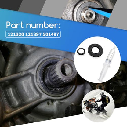 XTPTFABS Crankshaft Oil Seal Kits & Bearing Grease,Cold&Ethanol Resistant | Replace 121320 121397 501497,Fit for Skidoo 800R 700 600,for SUMMIT 800R 2007-2017,Fix Crank Oil Leak,Not Easily Deformed
