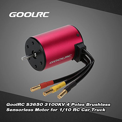 GoolRC Original S3650 3100KV 4 Poles Brushless Sensorless Motor for 1/10 RC Car Truck