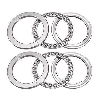 uxcell 51115 Miniature Thrust Ball Bearing 75mm x 100mm x 19mm Chrome Steel with Washer 2pcs - size: 75mmx100mmx19mm