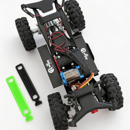 Aluminum Battery & ESC Receiver Trays w/2pcs Straps for 1/30 Axial SCX30 | Battery & ESC Side Plate Mount Set for RC Crawler Upgrade (Straps: 1 Black + 1 Green) - color: 1pcs Black & 1pcs Green Straps