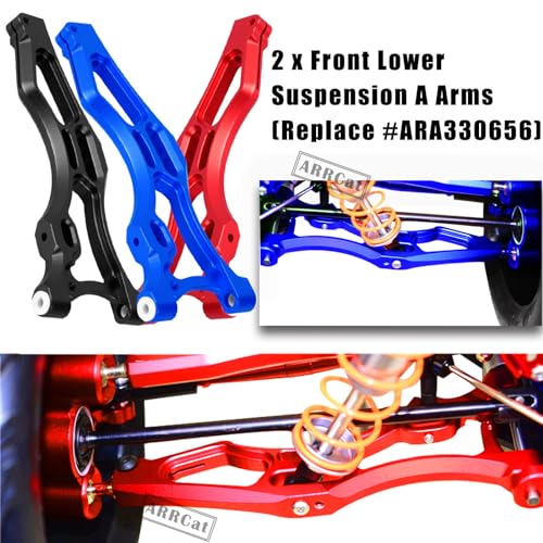 Aluminum Front & Rear Suspension Arms Upgrades Part for 1/8 Outcast 6S BLX,Kraton 6S BLX,Notorious 6S BLX,Talion 6S BLX,ARRCat 6pcs Lower Upper Swing Arm Set Hops up w/Pivot Balls,Black - color: Black - Upgrades 2022