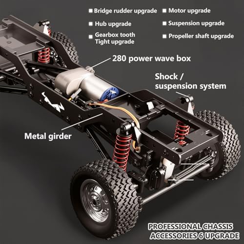 Goolsky RC Rock Crawler, 1:12 Scale Remote Control Car, 4WD Off Road RC Truck, 2.4Ghz All Terrains Climbing Vehicle, RC Car with LED Lights for Adults, Include 2 Batteries (Blue) - color: Blue