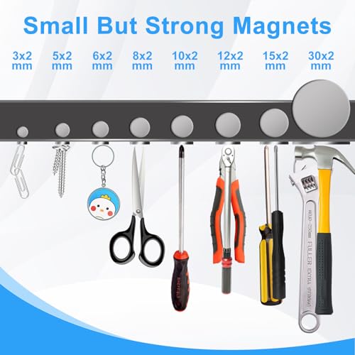 Magnets, 8 Different Sizes Small Round Magnetic 600 Pack | Rare Earth Neodymium Fridge Magnet for Home Kitchen Office School Hobby Handcraft Woodworking Miniature Model Base, Silver - size: Mix-8 Sizes