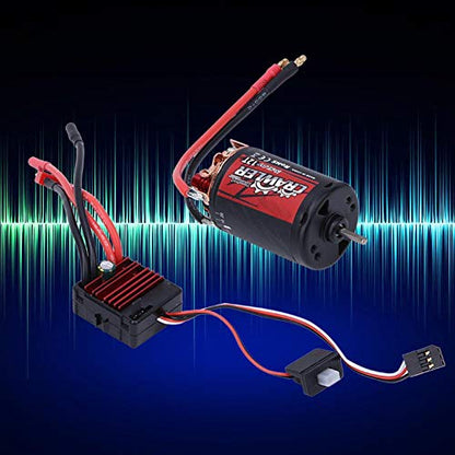 Dilwe RC Brushed Motor, 5-Slot 550 Brushed Motor + 80A ESC Combo Set Upgrade Parts Compatible with 1/10 RC Crawler Car Truck (12T)