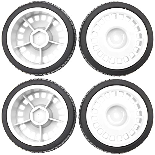 Outer Diameter 70mm Rubber Tires & Nylon 12mm Hex Hub Wheel Rims Compatible with Tamiya HPI Kyosho HSP 1/10 1/12 On-Road Touring Car,WLtoys 1/14 144001 1/18 A959B RC Buggy (White) - color: White