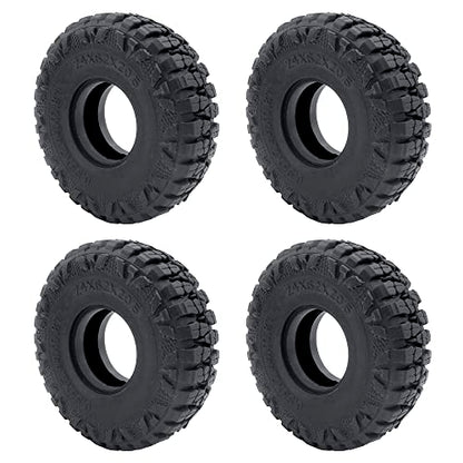 4Pcs 1.0" Crawler Tires Soft Rubber Tires 62mm, b | For 1:18 TRX4M, For 1:24 Axial SCX24 Deadbolt Bronco, RC Crawler Car - style: b