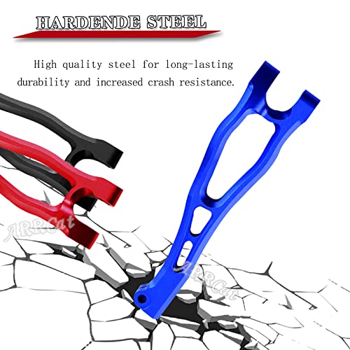 Aluminum Front Suspension Arms Upgrades Part for 1/8 Kraton,Outcast,Notorious,Talion 6S BLX,ARRCat 4pcs Front Lower Upper Swing Arm Set Hops up w/Pivot Balls,Red