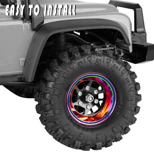 RC 1.3" Beadlock Wheels 1.3 rc Wheels for RC Crawler 1/18 TRX4M,1/24 SCX24,Alloy Aluminium 1.3 Beadlock Wheels 1.3 rc Rims,4pcs,Black - color: Black(4pcs)