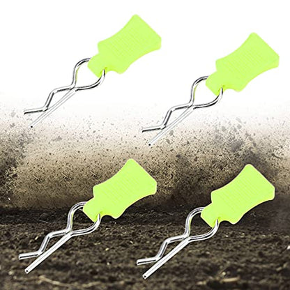 4pcs Universal RC Car Body Clips with Pull Tabs Pins for 1/8 1/10 /12 RC Car Shell Replacement Parts (Yellow Green) - color: Yellow Green