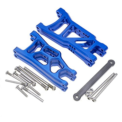Aluminum Front&Rear Suspension A-Arms&Tie Bar for 1/10 Traxxas Slash 2WD RC Car Upgrade Parts Hop Ups, Replacement of 2555 3631 2532 - color: Dark Blue