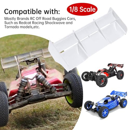HobbyPark RC Car 1:8 Off Road Buggy Wing Body Spoiler High Down Force, White - color: White, size: 1/8 Scale