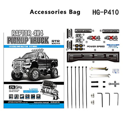TOUCAN RC HOBBY US in Stock Hengguan 1/10 RC Hg Pickup Truck P410 4Wd Rally Racing Crawler Car 2.4G Radio Motor ES - color: Black