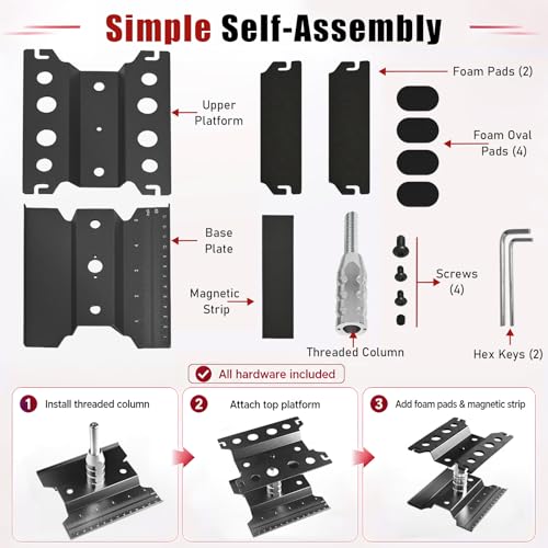 RC Car Repair Work Stand Lift Lower Adjustable Workstation Aluminum 360 Degree Rotation for 1/8 1/10 1/12 RC Car Traxxas Slash TRX4 Arrma Axial SCX10 Losi Redcat Wltoys RC Crawler Monster Truck Buggy - color: Lift Lower Black