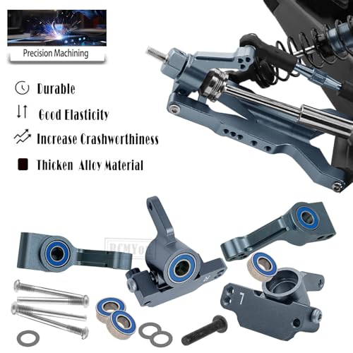 Upgrades Part for 1/10 Slash 2WD VXL,Aluminium Suspension Arm,Shocks Tower,Steering Blocks,Caster Block,Rear Stub Axle Carriers,Steering Bellcranks Hops Up,Titanium - color: Titanium - (Upgrades)