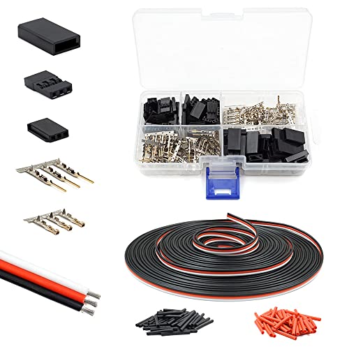 Servo Male Female Connector Crimp Pin Servo Cable Kit Compatible Futaba for Hitec Spektrum RC