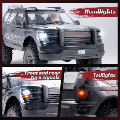 FMS Canyon 1/10 RC Crawler with Innovative DIG System LCG Chassis,Pro 4x4 RC Rock Truck with Portal Axles, 2-Speed Transmission, Full Metal Oil Shocks,High Simulation Remote Control Car