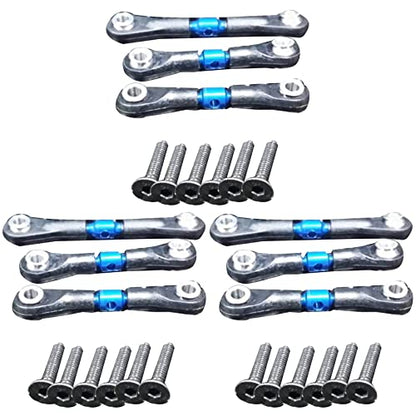 9Pcs Metal Steering Tie Rod Link Rod for TT02 TT02T 1/10 RC Car Parts Accessories,Blue
