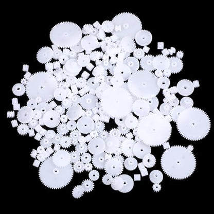 200PCS Module 0.5 Plastic Gears for Small Motors - White Single Gear Spindle Gear Set for DC Motor RC Car Robot DIY Model Parts