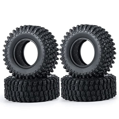 4PCS 1.0" Crawler Tires Rubber Wheel Tires Set for 1/24 Axial SCX24 90081 AXI00001 AXI00002 AXI00005 AXI00006 RC Crawler Car (50mm) - size: 50mm