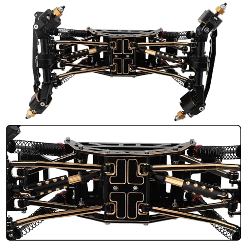 Brass Assembled Car Chasiss Frame Kit with Axles Bumper Gearbox for Axial 1/24 AX24 4WS XC Crawler Truck Model RC Upgrade Parts