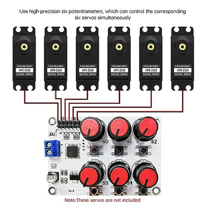 RC Digital Servo Tester 6 Channels Motor Servo Controller Centering Tool with Over-Current Protection & 2 Control Modes for RC Car Airplane Robots Tester Tool - color: Servo Tester 6ch