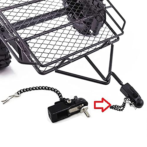 Climbing car Trailer Attachment kit Metal Hitch Trailer Hook Ball Buckle Simulation Link Component Compatible with 1/10 Scale RC Crawler Car, Black