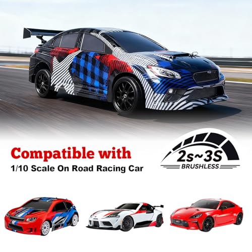 Hobbypark 4-Pack RC Tires & Wheel Rims 12mm Hex Hub Y Shape w/Foam Inserts for 1/10 Remote Control Car On Road Touring