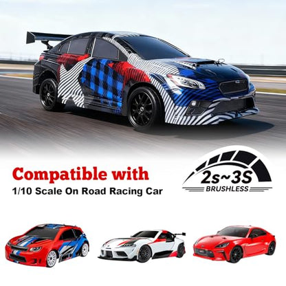 Hobbypark 4-Pack RC Tires & Wheel Rims 12mm Hex Hub Y Shape w/Foam Inserts for 1/10 Remote Control Car On Road Touring