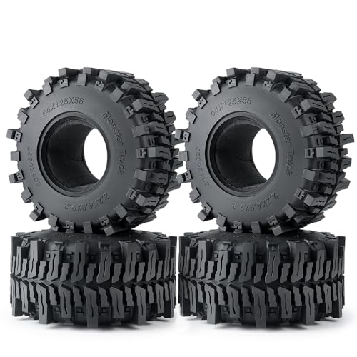 4PCS 2.2inch RC Crawler Tires with Foam Insert 125mm/4.9inch Outer Diameter for 1/10 RC Crawler Car