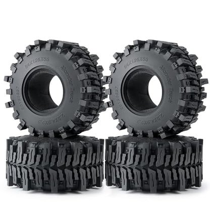 4PCS 2.2inch RC Crawler Tires with Foam Insert 125mm/4.9inch Outer Diameter for 1/10 RC Crawler Car